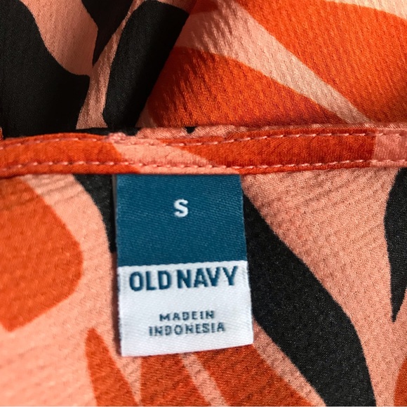 Old Navy Orange Floral Sleeveless Satin Top, S - Picture 8 of 9